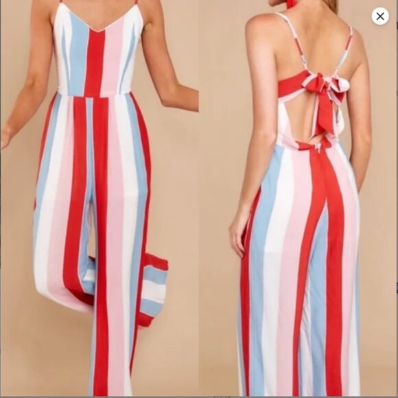 Do + Be Carousel Striped Wide-Leg Jumpsuit (Over the Rainbow) – Size S - Picture 15 of 15